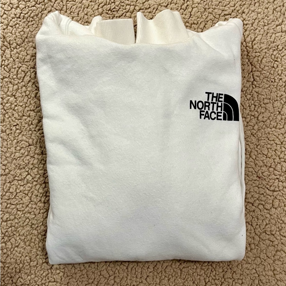 white The North Face sweatshirt